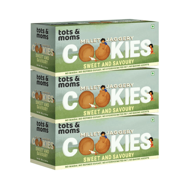 Tots and Moms Millet Jaggery Cookies (150gm Each) Sweet & Savory