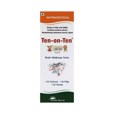 Herba Neuva Ten-on-Ten 10/10 Syrup For Brain Health | Flavour Syrup Sweet Orange