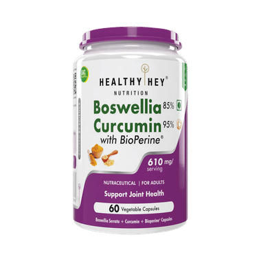 Healthy Hey Boswellia Curcumin With Bioperine Vegetable Capsules