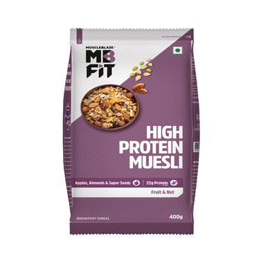 MuscleBlaze Fit High Protein Muesli 22 G Protein | Flavour Fruits & Nut