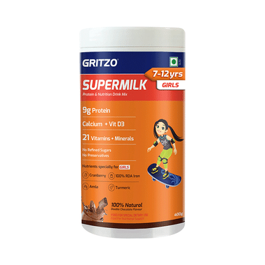 Gritzo SuperMilk Daily Nutrition 7-12 Yrs Girls Double Chocolate