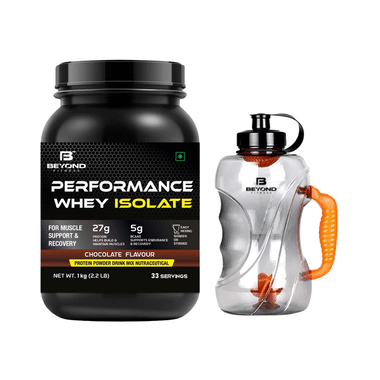 Beyond Fitness Combo Pack of Performance Whey Isolate Protein Powder (1kg) & Gallon Shaker 1.5 Litre