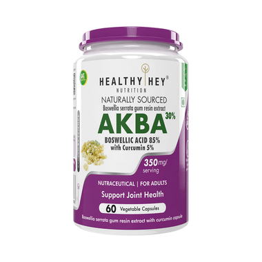 HealthyHey AKBA 30% Boswellic Acid 85% With Curcumin 5% Vegetable Capsule