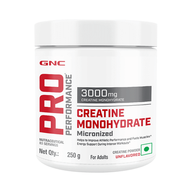 GNC Pro Performance Creatine Monohydrate 3000mg For Performance, Muscle Support & Energy | Powder Unflavoured