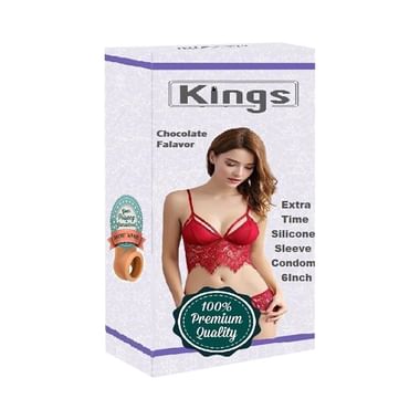 Kings Extra Time Silicon Sleeve Condom | Flavour Chocolate