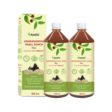 Ambic Ashwagandha Musli Konch Ras (500ml Each)