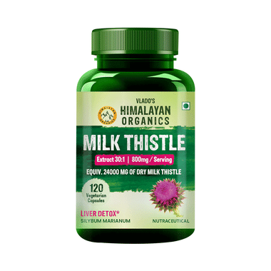 Vlado's Himalayan Organics Milk Thistle Extract Silymarin 800mg/Serve Vegetarian Capsule