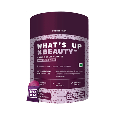 What's Up X Beauty Daily Health Gummies Gluten Free Strawberry