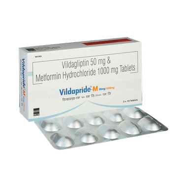 विल्डाप्राइड एम 1000mg/50mg टैबलेट