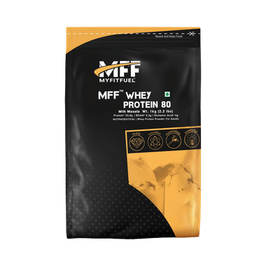 MyFitFuel Whey Protein 80 With Glutamic Acid For Muscle Recovery | Flavour Milk Masala