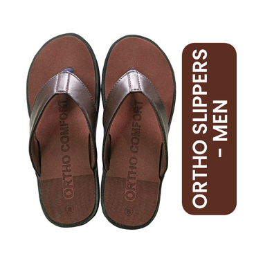 Tata 1mg Ortho Slippers - Men Size 9 Brown