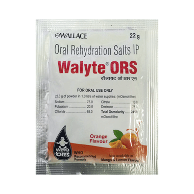 Walyte ORS For Instant Hydration & Electrolyte Balance | Flavour Powder Orange