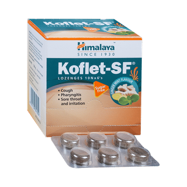 Himalaya Ginger Mint Koflet-SF Cough Lozenges | Relieves Cough & Sore Throat | Sugar Free
