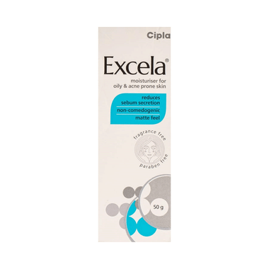 Excela Moisturiser for Oily & Acne Prone Skin | Non-Comedogenic | Fragrance & Paraben Free Face Care Product | Reduces Sebum Secretion | Derma Care