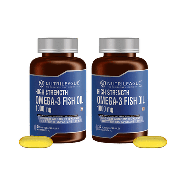 Nutrileague High Strength Omega 3 Fish Oil 1000mg Softgel Capsule (30 Each)