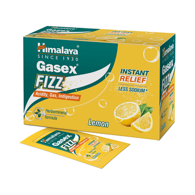 Himalaya Gasex Fizz | | Digestive Wellness| Provides Relief From Acidity & Gas (5gm Each) Lemon