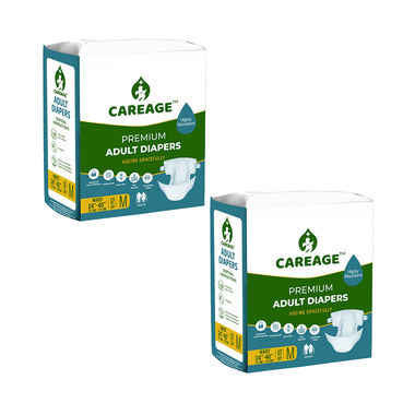 Careage Premium Adult Diaper Tape Style (10 Each) 24-40 Inches M