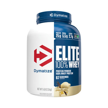 Dymatize Nutrition Elite 100% Whey Protein | With BCAAs & Leucine | For Muscle Recovery | Powder Gourmet Vanilla