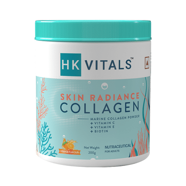 Healthkart HK Vitals Skin Radiance Skin Collagen | Powder with Vitamin C, E & Biotin | Orange