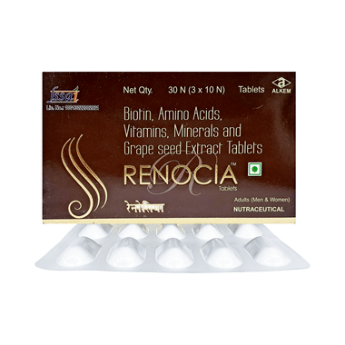 Renocia Tablet With Biotin, Amino Acids, Vitamins, Minerals & Grape Seed Extract