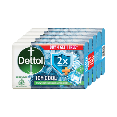 Dettol Intense Cool Soap 125gm (Buy 4 Get 1 Free)