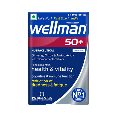 Wellman 50+ Health Supplement for Men | Health & Vitality | Tiredness & Fatigue Tablet
