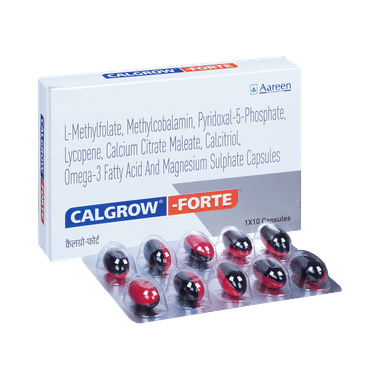 Calgrow Forte Capsule With Methylcobalamin, Calcium, Omega 3 Fatty Acids & Magnesium