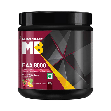 MuscleBlaze EAAs 8000 | With L-Citrulline | For Muscle Synthesis | Powder Razz Lemonade