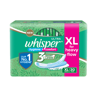 Whisper Ultra Clean Hygiene Comfort Sanitary Pads | Size XL