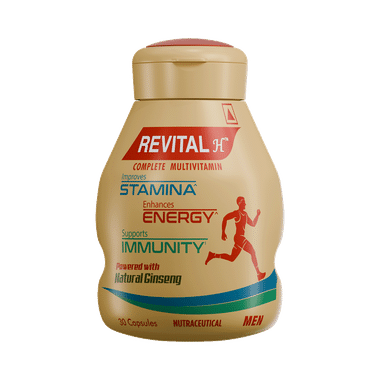 Revital H Men Multivitamin With Calcium, Zinc & Ginseng For Immunity, Strong Bones & Energy