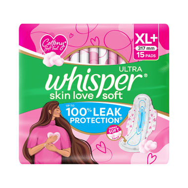 Whisper Ultra Skin Love Soft Sanitary Pads for Women XL+