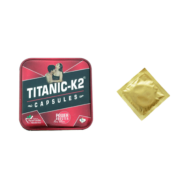 Titanic K2 Power Booster Capsule For Men (6 Each) With 1 Condom Free
