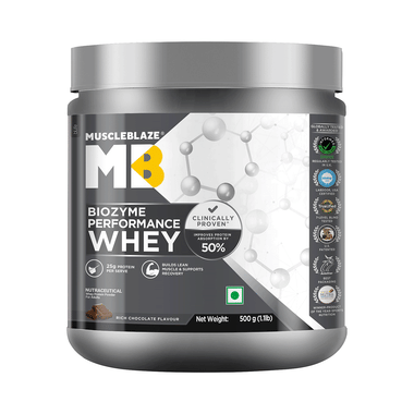 MuscleBlaze Biozyme Performance Whey Protein Powder | Flavour Rich Chocolate