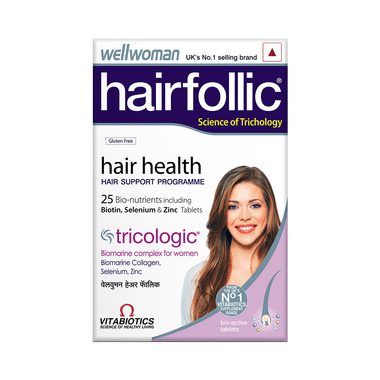 Wellwoman Hairfollic Tablet with Collagen, Zinc & Selenium | For Hair Health | Gluten-Free