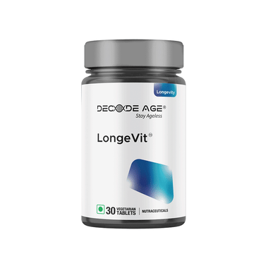Decode Age LongeVit Vegetarian Tablet | Improve NAD+, Energy Level & Overall Stamina, Recovery From DNA Damage (30 Each)