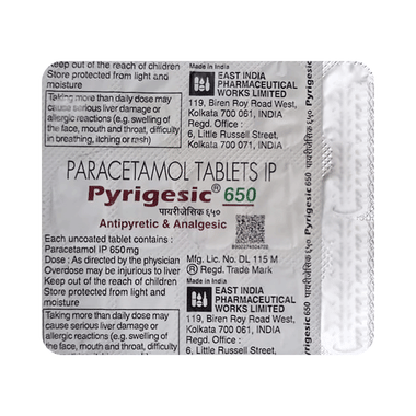 Pyregesic 650mg Tablet