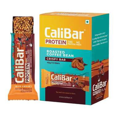 CaliBar Protein Crispy Bar (40gm Each) Roasted Coffee Bean