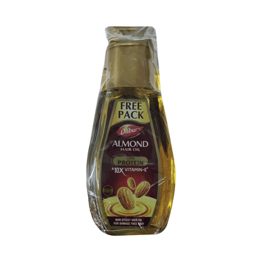 Dabur Almond Hair Oil With Soya Protein & Vitamin E | For Damage Free Hair With 200ml Hair Oil Free