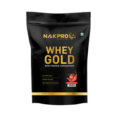 Nakpro Nutrition Whey Protein Gold For Muscle Support | Flavour Strawberry