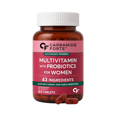 Carbamide Forte Women Multivitamins With Probiotics | For Energy, Skin, Hair, Digestion & Gut Health | Tablet