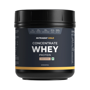 Nutrabay Gold Concentrate Whey Protein For Muscle Recovery | No Added Sugar Powder Cold Coffee