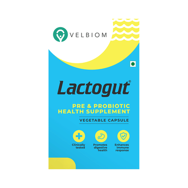 Velbiom Lactogut Capsule | Probiotics Supplement for Gut & Digestive Health, Immunity Capsule