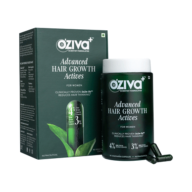 Oziva+ Advanced Hair Growth Actives For Women Vegetarian Capsule (90 Each)