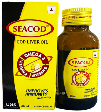 Seacod Cod Liver Oil |Omega-3, Vitamins D & A| Immune & Hearth Health | Brain & Joint Support