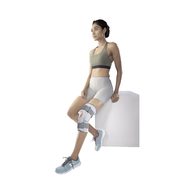 Vissco Elastic Hinged Knee Brace With Open Patella 0718 Grey Medium