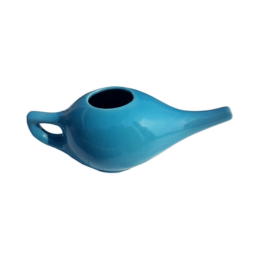 HealthAndYoga  Leak Proof Ceramic Neti Pot  Blue