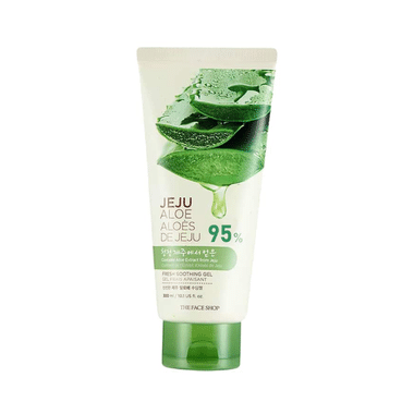 The Face Shop Jeju Aloe Fresh Soothing Gel Tube With Vitamin E, Pure Non Sticky Aloe Gel For Body, Face & Hair