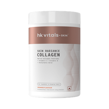 HK Vitals Skin Radiance Skin Collagen | Powder with Vitamin C, E & Biotin | Orange