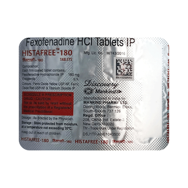 Histafree 180 Tablet
