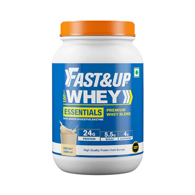 Fast&Up 100% Whey Protein Blend With BCAA & Glutamine For Muscle Support | Flavour Creamy Vanilla